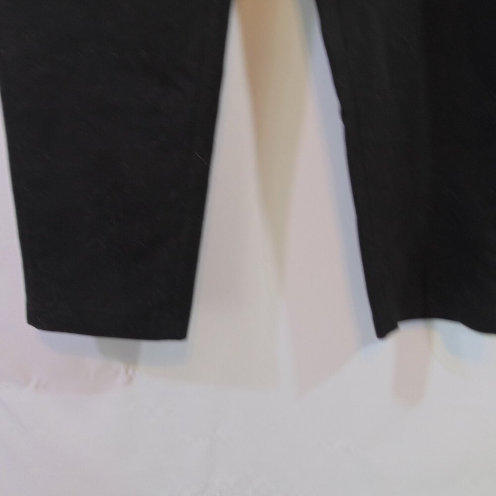 Amanda + Chelsea Ankle Pants Womens 14 Black Cotton Chinos Pockets Straight Leg - Picture 2 of 4
